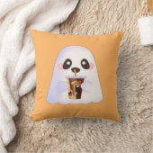 アイスコーヒ不気味ー付幽霊 クッション (ブランケット)