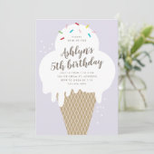 アイスコーンの子供たち 紫の誕生日パーティー 招待状 (スタンド正面)