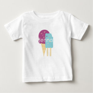 アイスコーンの幼児用パーソナライズドネーム ベビーTシャツ