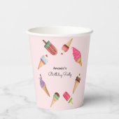 アイスコーン ポップシクル パーティー ピンク 紙コップ (裏面)