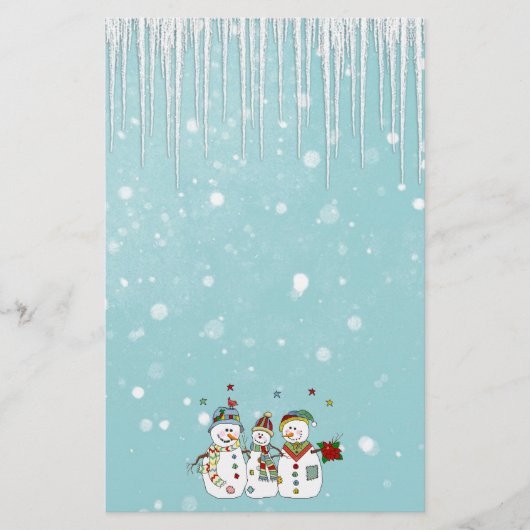 アイスサイクルと雪だるま 便箋 (正面)