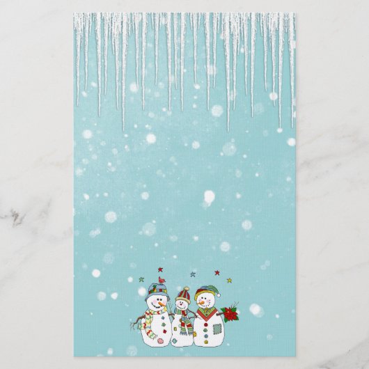 アイスサイクルと雪だるま 便箋 (正面)