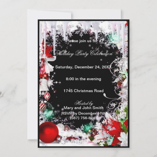 アイスサイクルスノードクリスマスパーティの招待状 招待状 (正面)