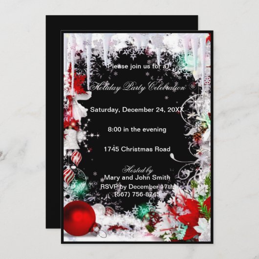 アイスサイクルスノードクリスマスパーティの招待状 招待状 (正面/裏面)