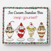 アイスサンデーバー | 結婚式またはベビーシャワーの看板 フォトプラーク (正面)