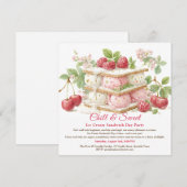 アイスサンドイッチの日 水彩招待状 招待状 (正面/裏面)