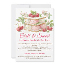 アイスサンドイッチデーの水彩招待状