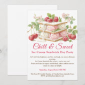 アイスサンドイッチデーの水彩招待状 招待状 (正面/裏面)