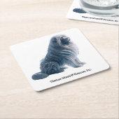 アイスシッティングチベットマスティフナプキン スクエアペーパーコースター (アングル)