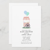 アイスシンプルクリームカート赤ちゃんシャワー招待状 招待状 (正面/裏面)