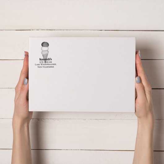 アイスシンプルクリームコーンビジネス セルフインキングスタンプ