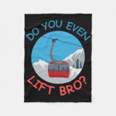 アイススキーケーブルカーもBro冬のスポールを持ち上げる フリースブランケット (正面)