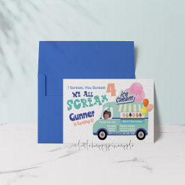 アイススクリーム・ユー・スクリーム 4歳の誕生日招待状 招待状