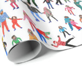 アイススケータクリスマスジョリーラッピング紙 ラッピングペーパー (ロールコーナー)