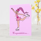 アイススケーターのお祝い: 星です! カード (黄色い花)