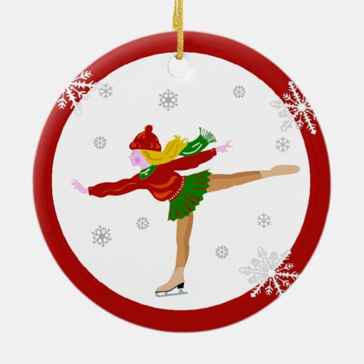 アイススケーターのオーナメント セラミックオーナメント (裏面)