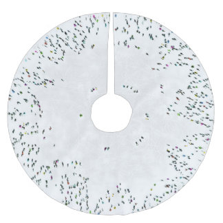 アイススケーターのクリスマスツリーのスカート ブラッシュドポリエステルツリースカート