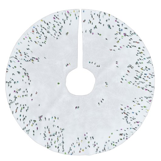 アイススケーターのクリスマスツリーのスカート ブラッシュドポリエステルツリースカート (正面)