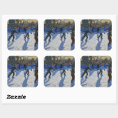 アイススケーターのクリスマスFayre公平なハイドパーク スクエアシール (シート)