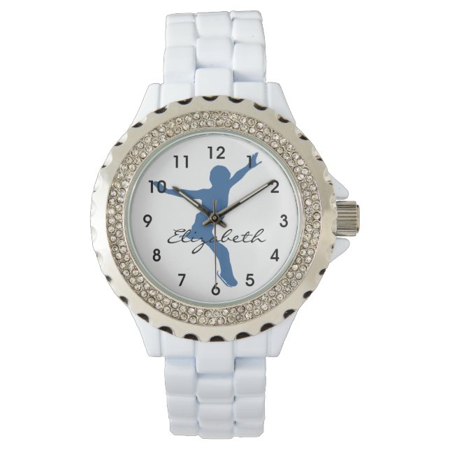 アイススケーターのシルエット 腕時計 (正面)