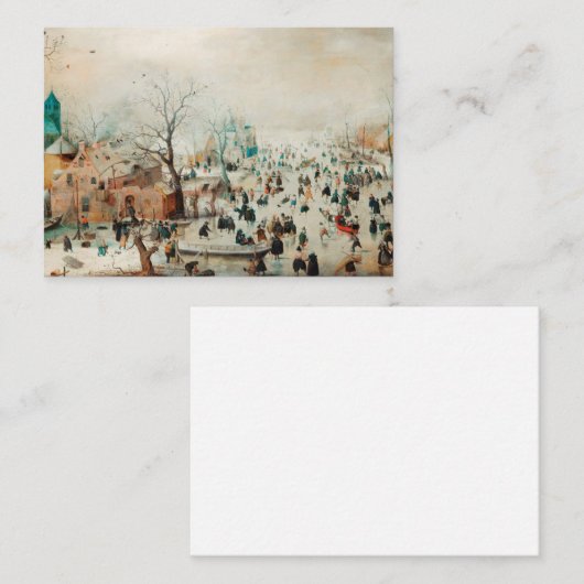 アイススケーターの冬の風景 ノートカード (正面/裏面)