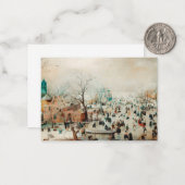 アイススケーターの冬の風景 ノートカード (正面/裏面インサイチュ)