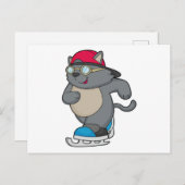 アイススケーターの猫 ポストカード (正面/裏面)