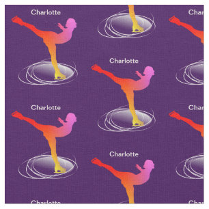 アイススケーターカラフルシルエパーソナライズされたット ファブリック