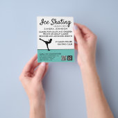 アイススケーターシルエット，アイススケートで滑るレッスンアドット チラシ (手)