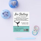 アイススケーターシルエット，アイススケートで滑るレッスンアドット チラシ (シングル)