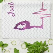 アイススケータータオルブレードハートビートピンクからレッドスター キッチンタオル (折り畳み)