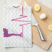 アイススケータータオルブレードハートビートピンクからレッドスター キッチンタオル (四つ折り)