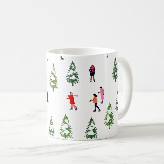 アイススケーターパイン│アイススケートで滑るクリスマス冬 コーヒーマグカップ (正面右)