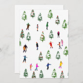 アイススケーターパイン│アイススケートで滑るクリスマス冬 招待状 (正面/裏面)