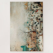 アイススケーター付き冬の風景 ジグソーパズル (縦)