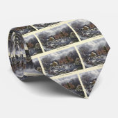 アイススケーター付き初冬のヴィンテージクリスマス ネクタイ (ロール)