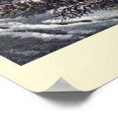 アイススケーター付き初冬のヴィンテージクリスマス ポスター (角)