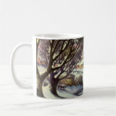 アイススケーター凍ってい付きの湖ヴィンテージクリスマス コーヒーマグカップ (左)