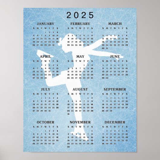 アイススケーター デザイン 2025 カレンダーポスター ポスター (正面)