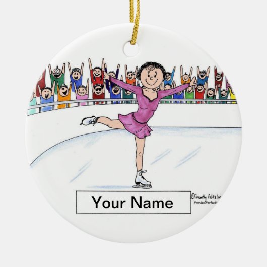 アイススケーター – 女性 セラミックオーナメント (正面)