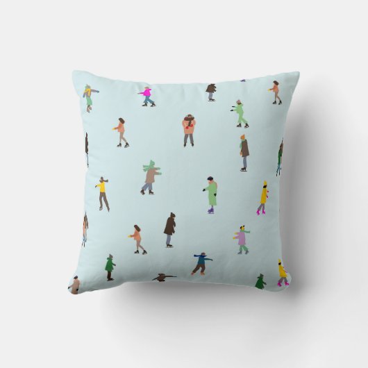 アイススケーターOn Lake │アイススケートで滑るクリスマス冬 クッション (裏面)