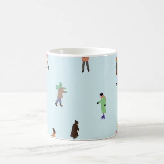 アイススケーターOn Lake │アイススケートで滑るクリスマス冬 コーヒーマグカップ (中央)