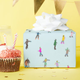 アイススケーターOn Lake │アイススケートで滑るクリスマス冬 ラッピングペーパー