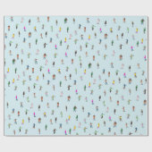 アイススケーターOn Lake │アイススケートで滑るクリスマス冬 ラッピングペーパー (フラット)