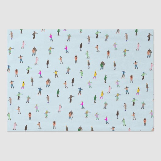 アイススケーターOn Lake │アイススケートで滑るクリスマス冬 薄葉紙 (正面)