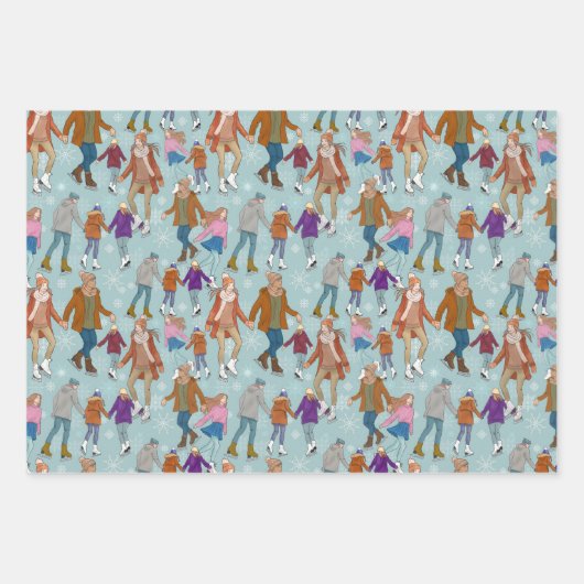 アイススケートが待ち遠しい ラッピングペーパーシート (正面)