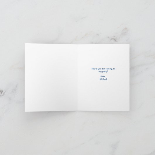 アイススケートしているクールな男はNotecard感謝していしています サンキューカード (内部)