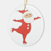 アイススケートしているサンタクロースは{オーナメント}カスタマイズ セラミックオーナメント (左)