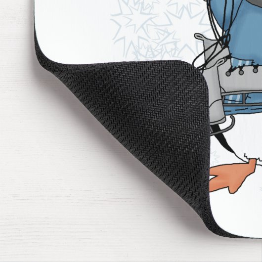 アイススケートしているペンギン マウスパッド (コーナー)