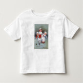 アイススケートしているChristmasLittleのメリーな子供 トドラーTシャツ (正面)